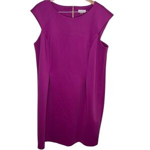 Calvin Klein Magenta Sleeveless Midi Sheath Dress Women Plus Size 20W